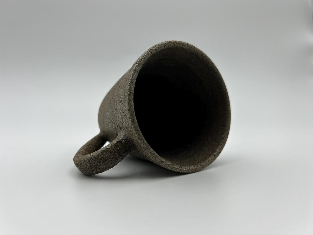 Handcrafted Black Sand Mug: Nature themed Minimalist Unglazed Coffee Mug