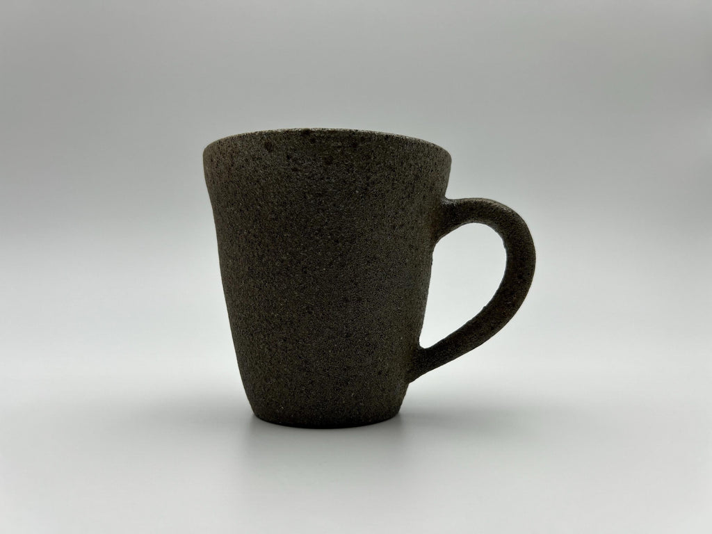 Handcrafted Black Sand Mug: Nature themed Minimalist Unglazed Coffee Mug