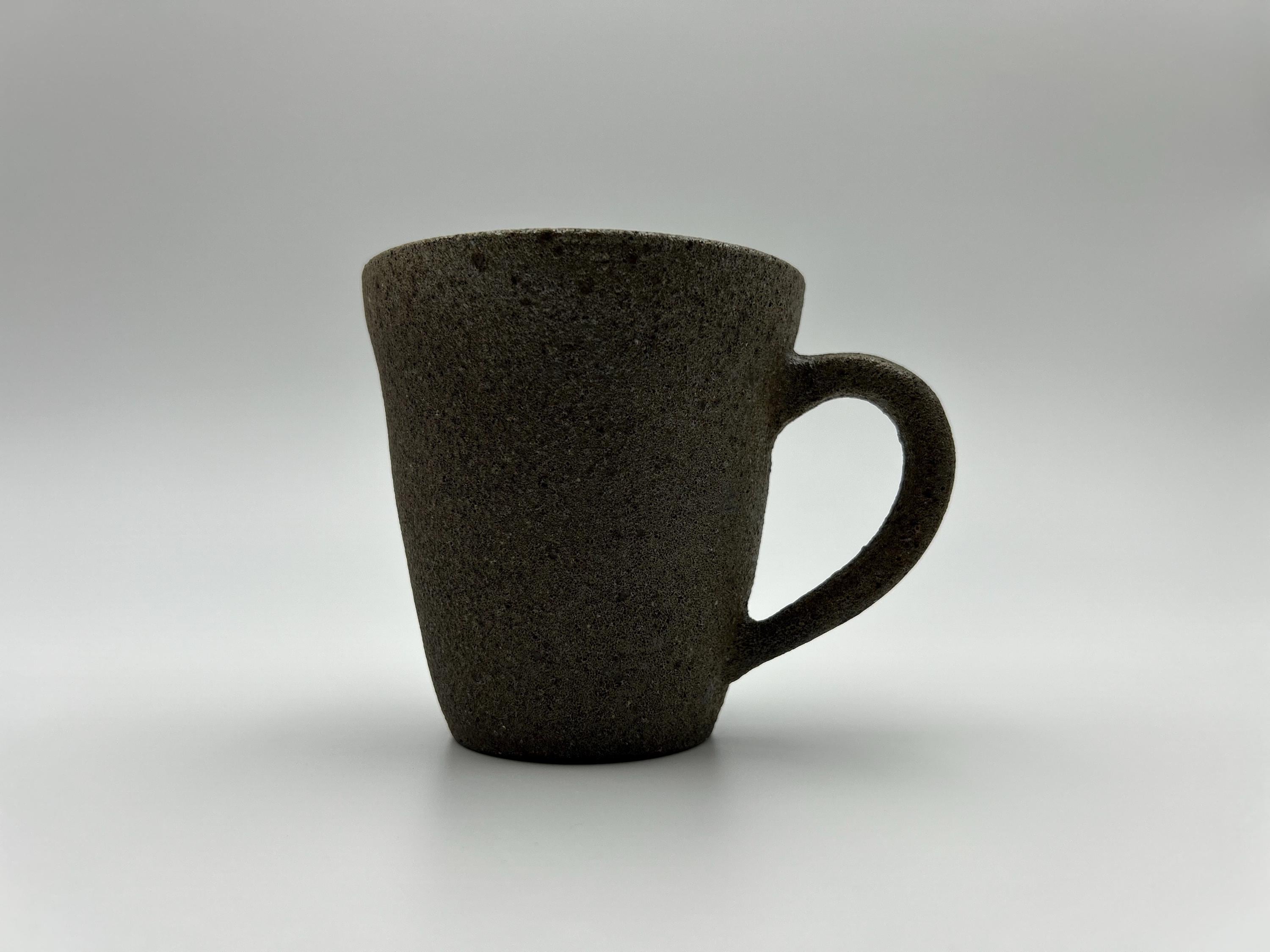 Handcrafted Black Sand Mug: Nature themed Minimalist Unglazed Coffee Mug