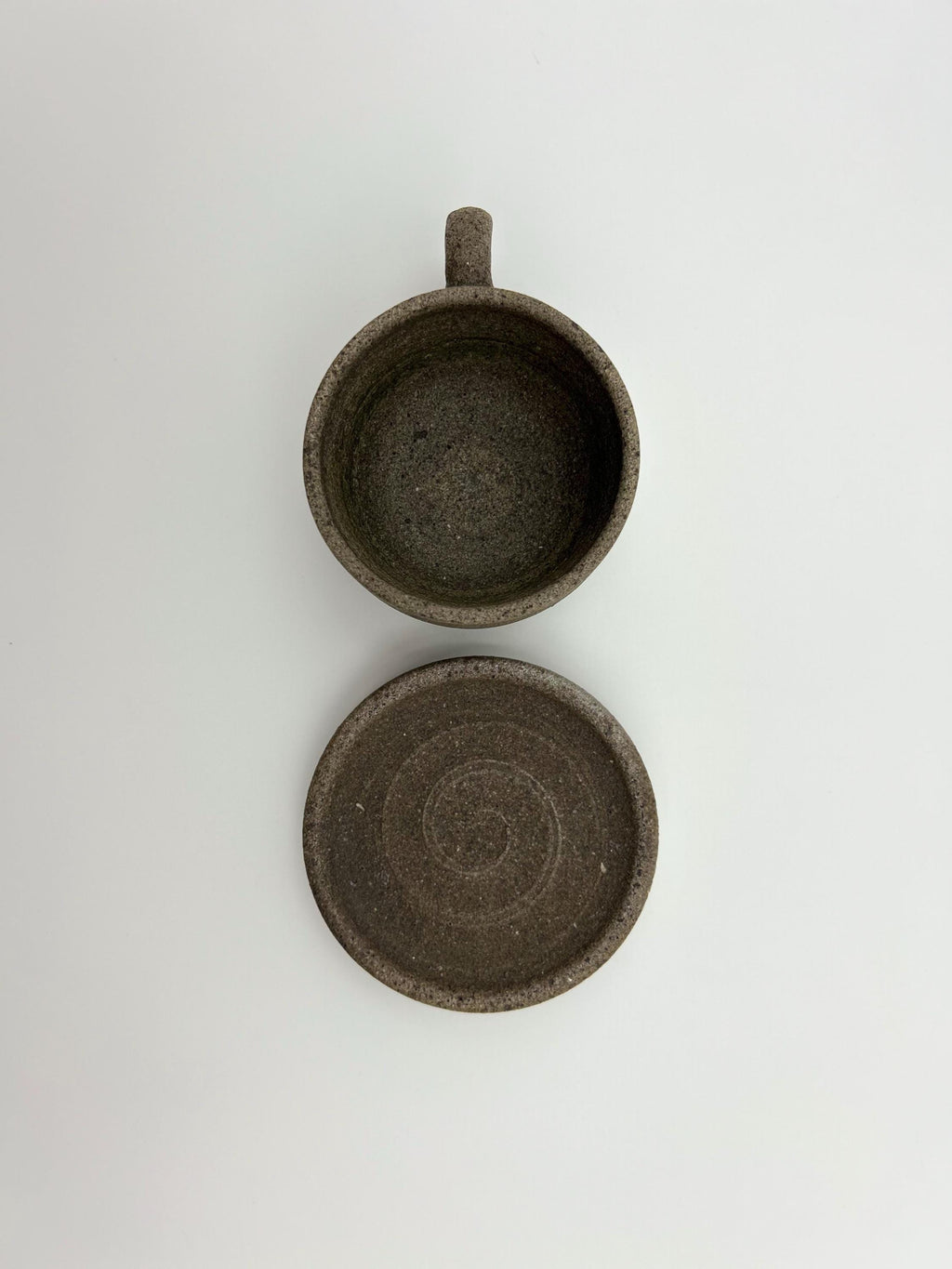 Handcrafted Black Sand Mug: Nature themed Minimalist Unglazed Coffee Cup