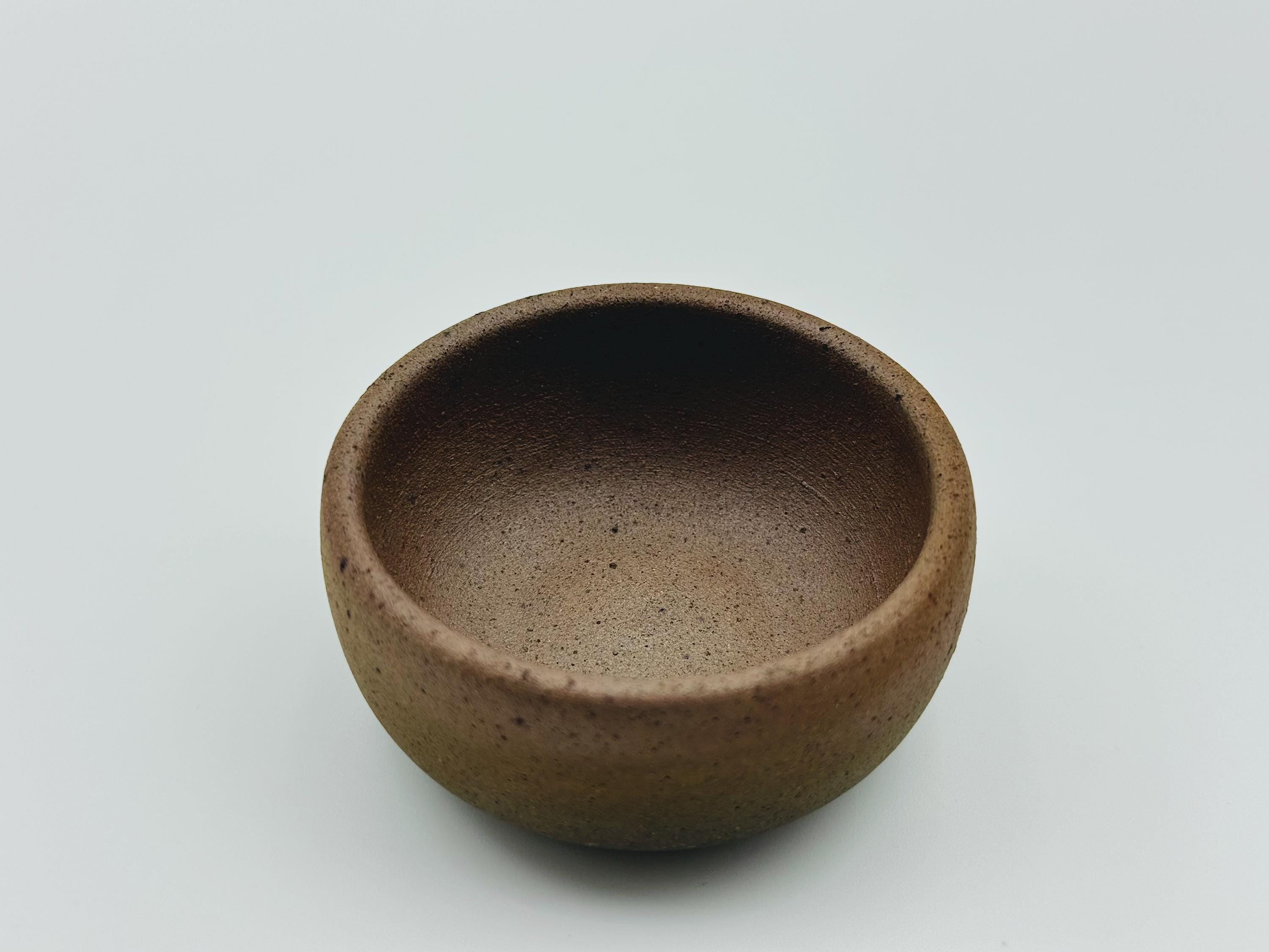 Handcrafted Ceramic Tea Cup: Unglazed Mantou Kiln, Earthy Tones