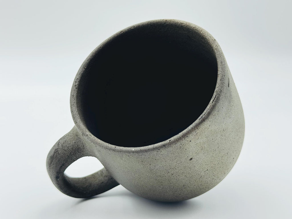 Handcrafted Black Sand Mug: Nature themed Minimalist Unglazed Coffee Cup
