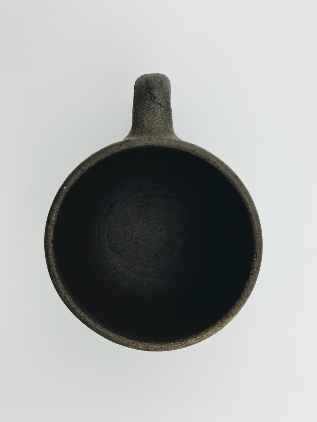 Handcrafted Black Sand Mug: Nature themed Minimalist Unglazed Coffee Cup