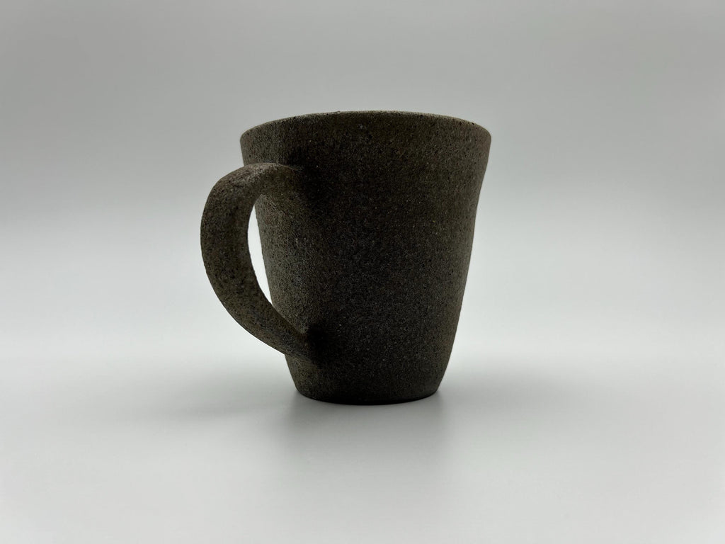 Handcrafted Black Sand Mug: Nature themed Minimalist Unglazed Coffee Mug
