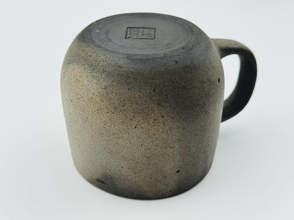Handcrafted Black Sand Mug: Nature themed Minimalist Unglazed Coffee Cup