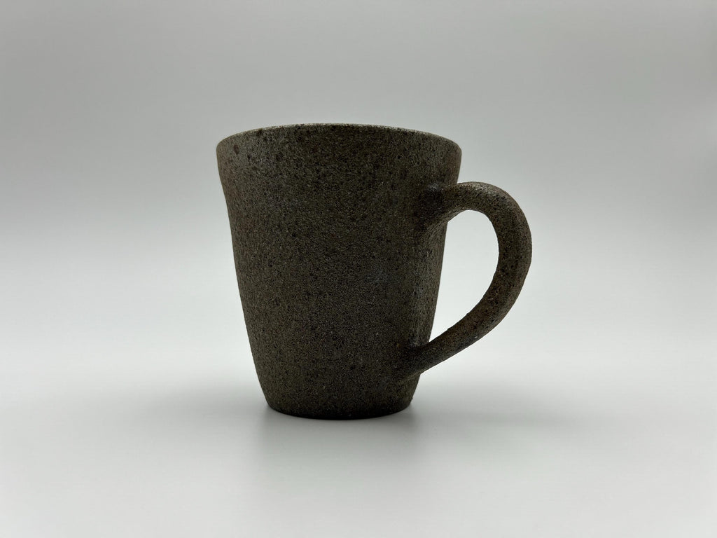 Handcrafted Black Sand Mug: Nature themed Minimalist Unglazed Coffee Mug
