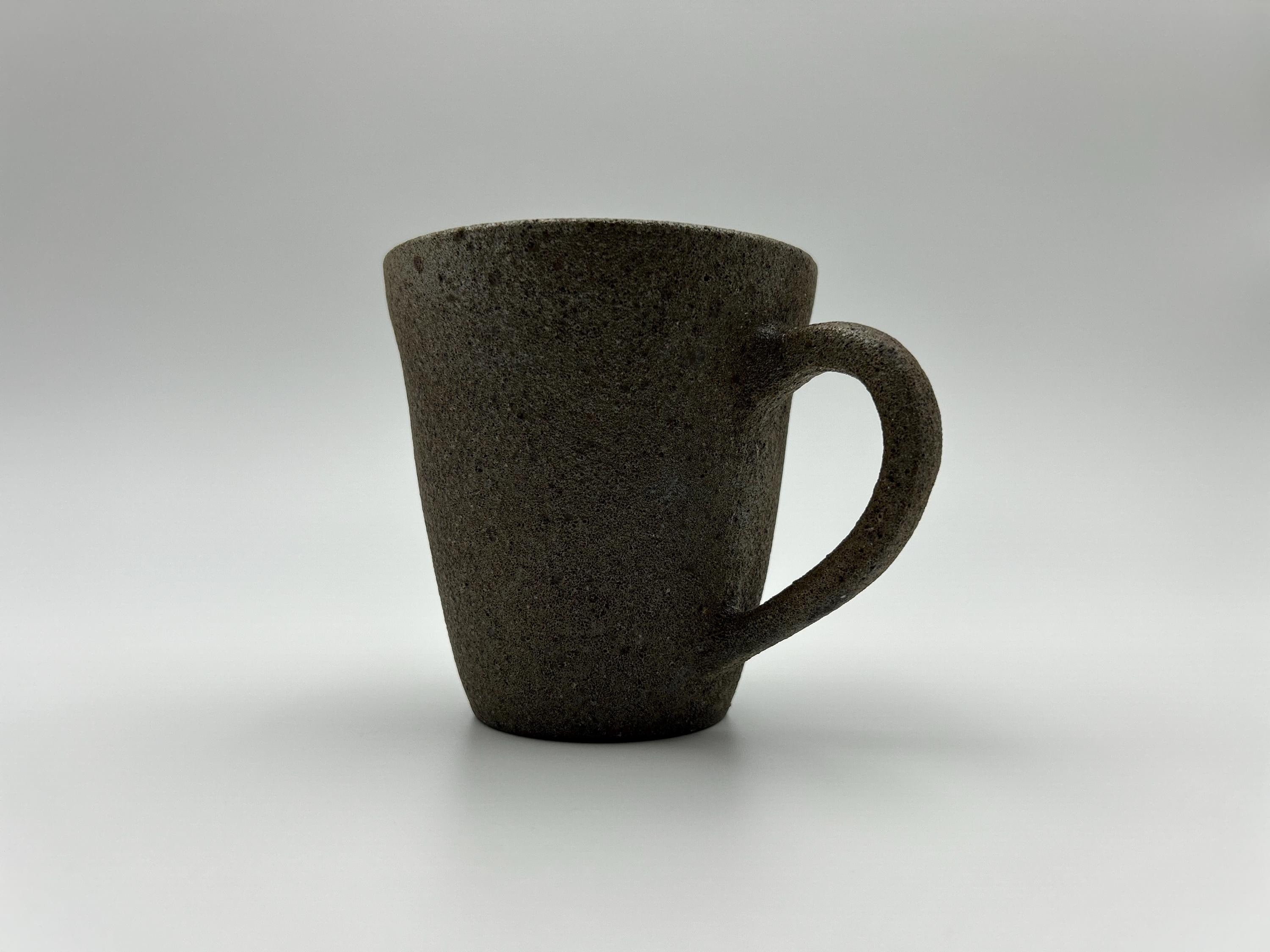 Handcrafted Black Sand Mug: Nature themed Minimalist Unglazed Coffee Mug
