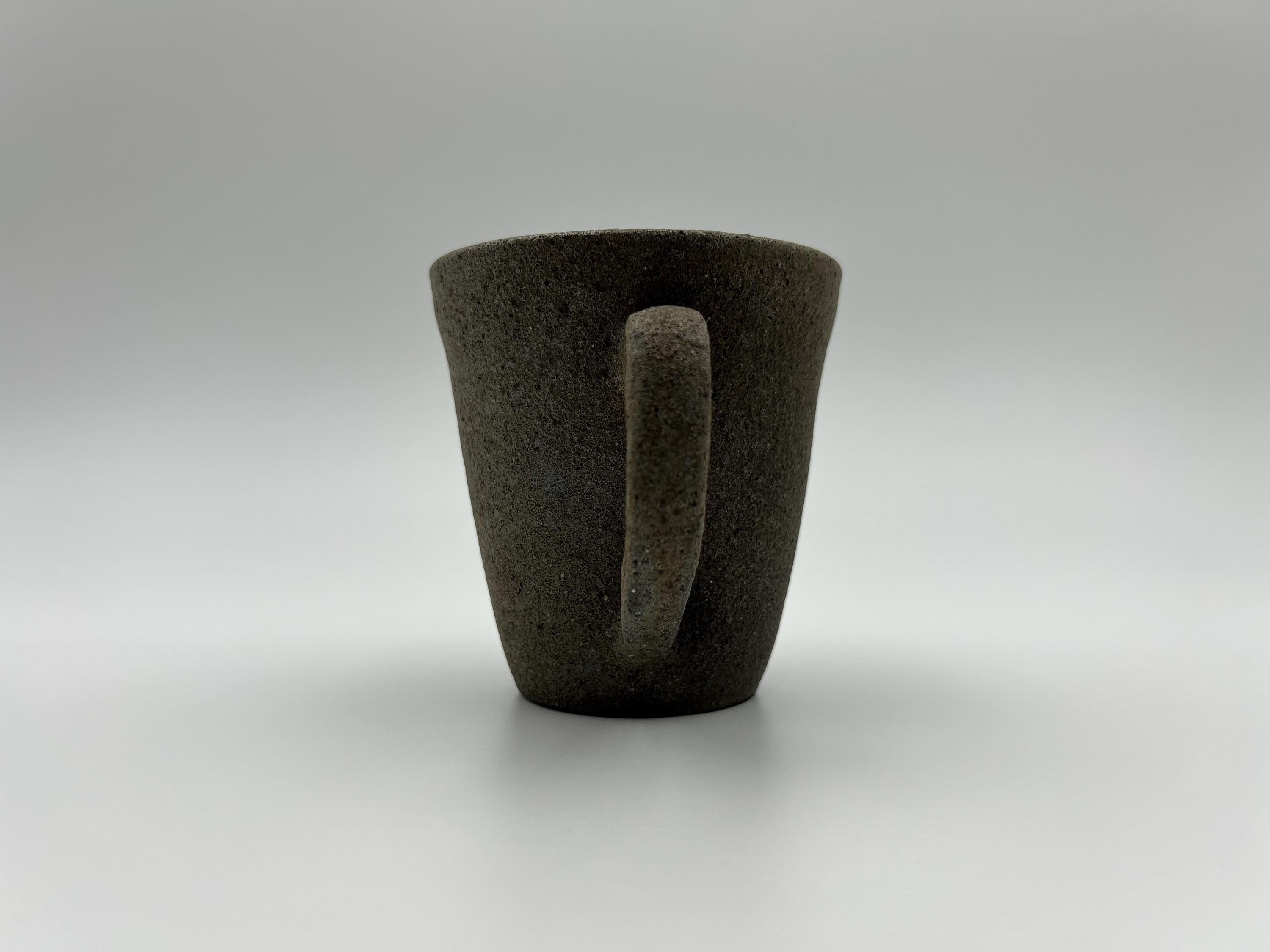 Handcrafted Black Sand Mug: Nature themed Minimalist Unglazed Coffee Mug